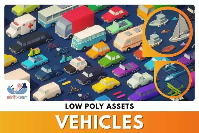 Vehicles Pack - Low Poly Assets Low-poly 3D model