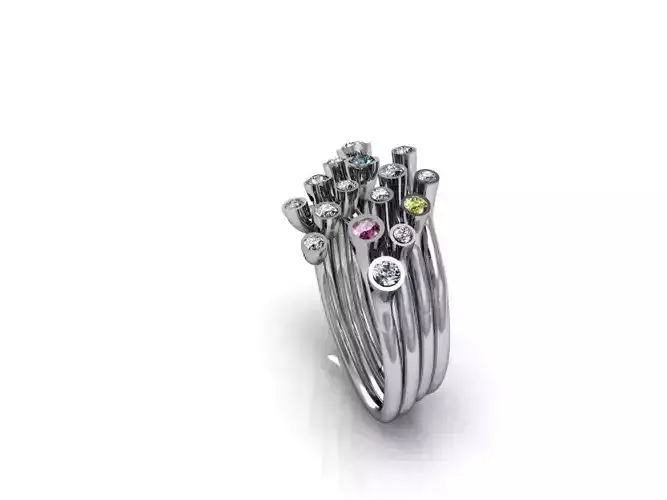 Fashion ring modern 3D print model