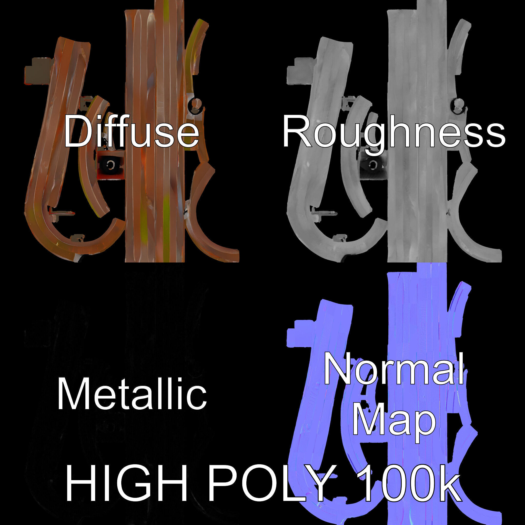 Modern Outdoor Sculpture Model Pack Low-poly 3D model_2