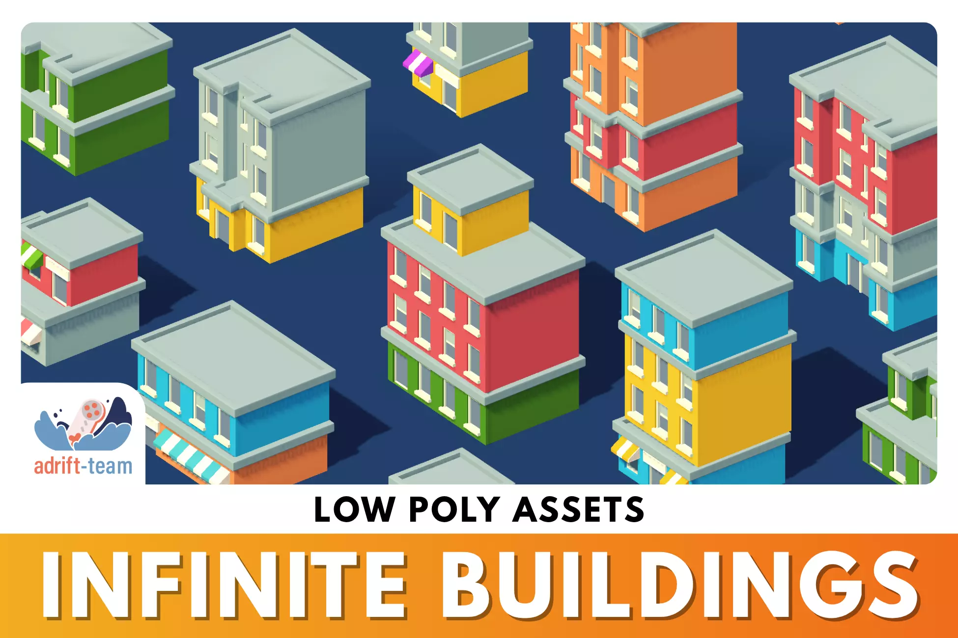 Infinite Buildings - Low Poly Assets Low-poly 3D model_0