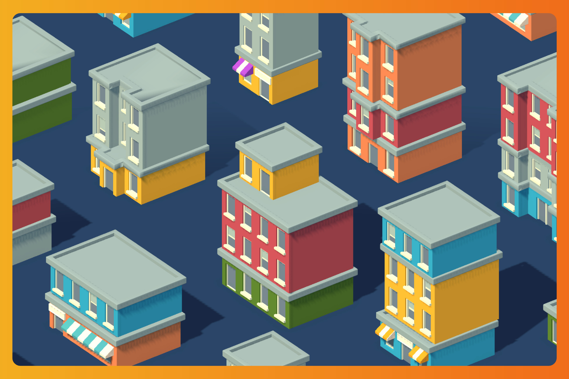 Infinite Buildings - Low Poly Assets Low-poly 3D model_1