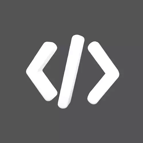 Coding Symbol v1 002 Low-poly 3D model