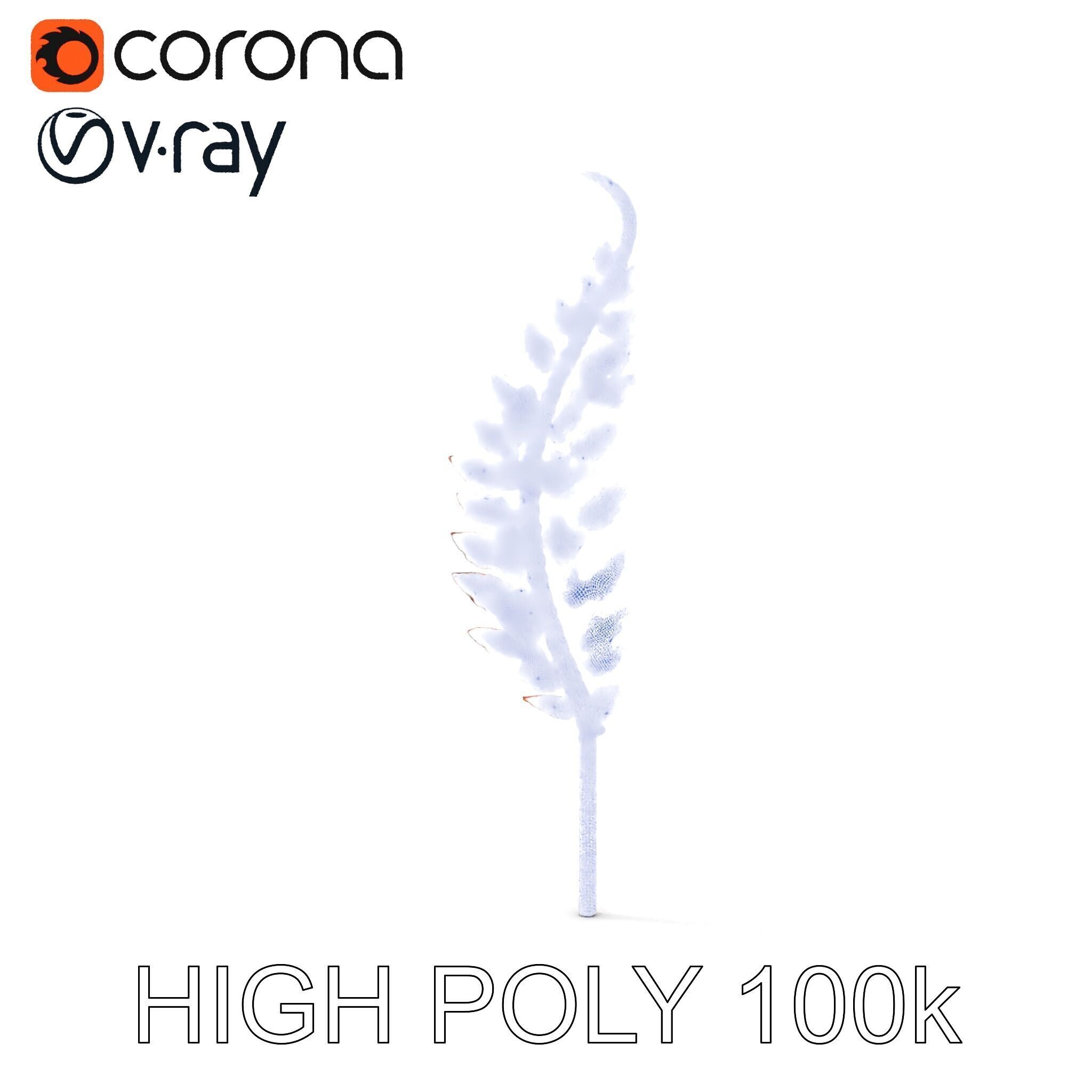 Decorative Metal Fern Leaf Model Pack Low-poly 3D model_33