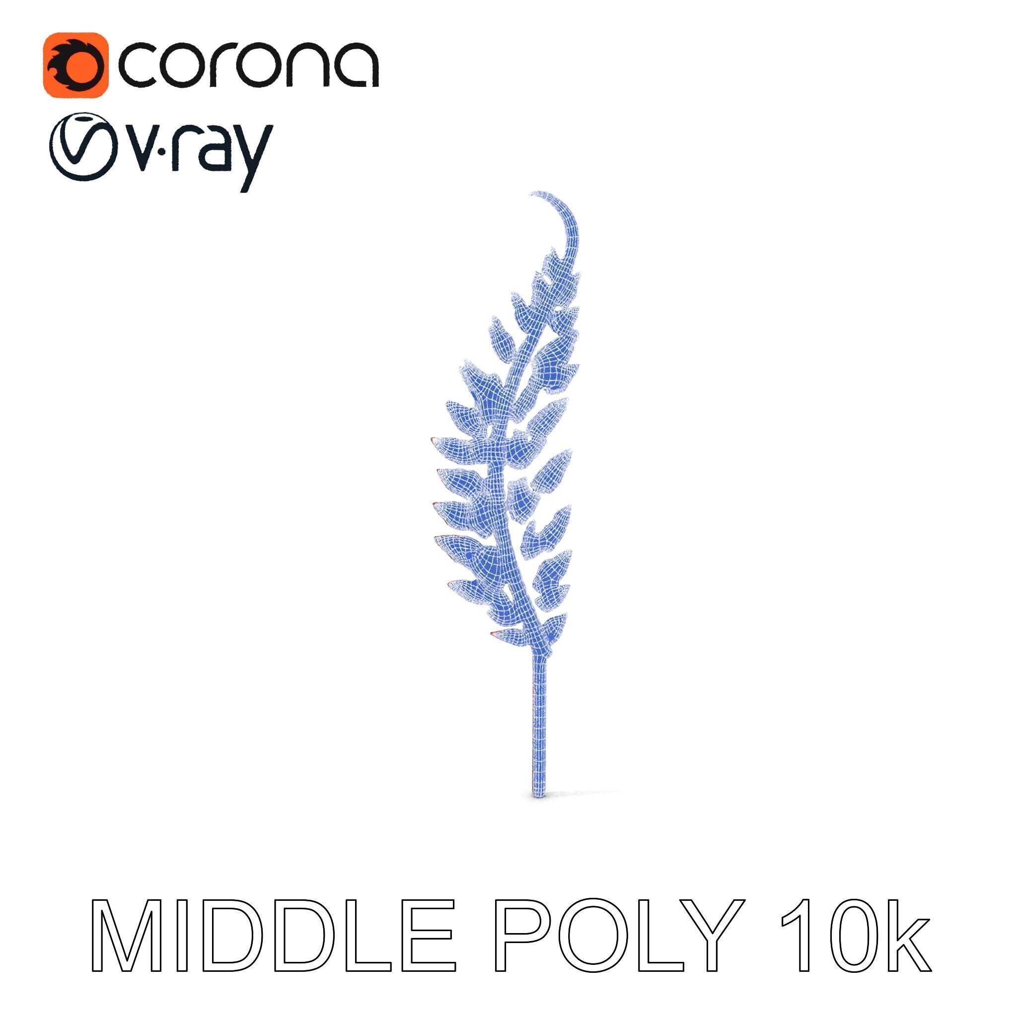 Decorative Metal Fern Leaf Model Pack Low-poly 3D model_22