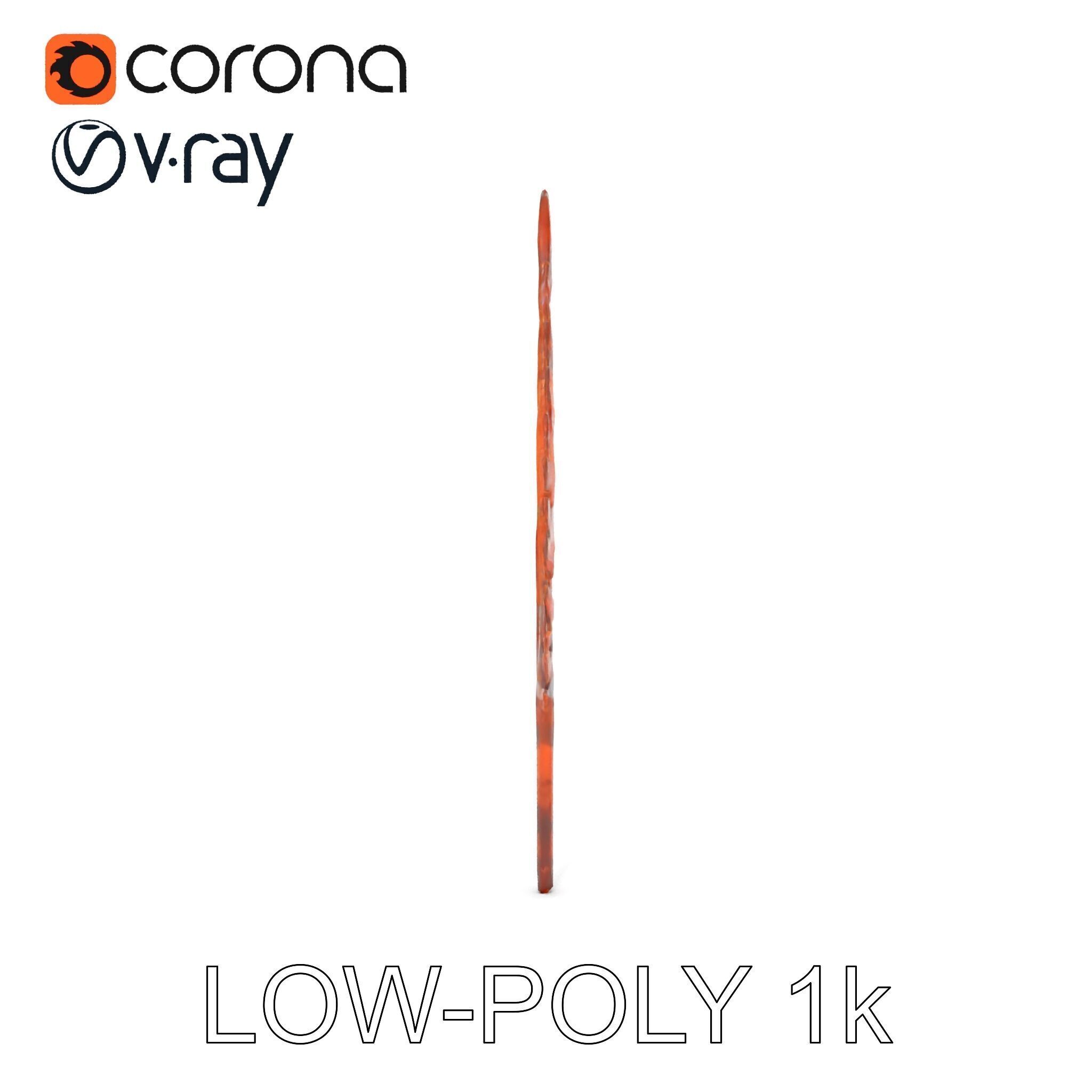 Decorative Metal Fern Leaf Model Pack Low-poly 3D model_29