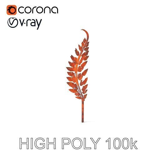 Decorative Metal Fern Leaf Model Pack Low-poly 3D model