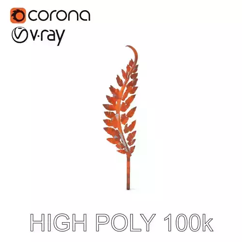 Decorative Metal Fern Leaf Model Pack Low-poly 3D model