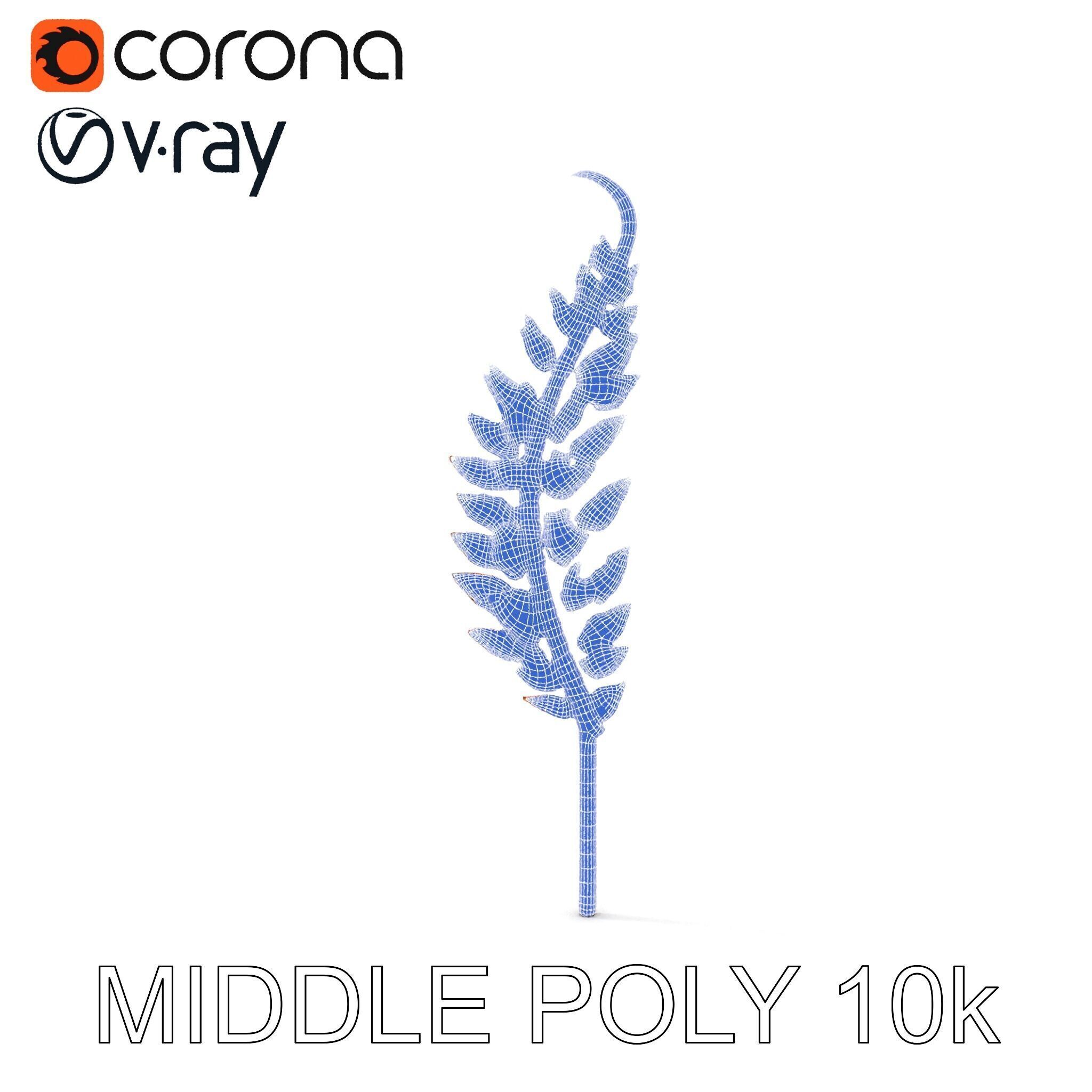 Decorative Metal Fern Leaf Model Pack Low-poly 3D model_13