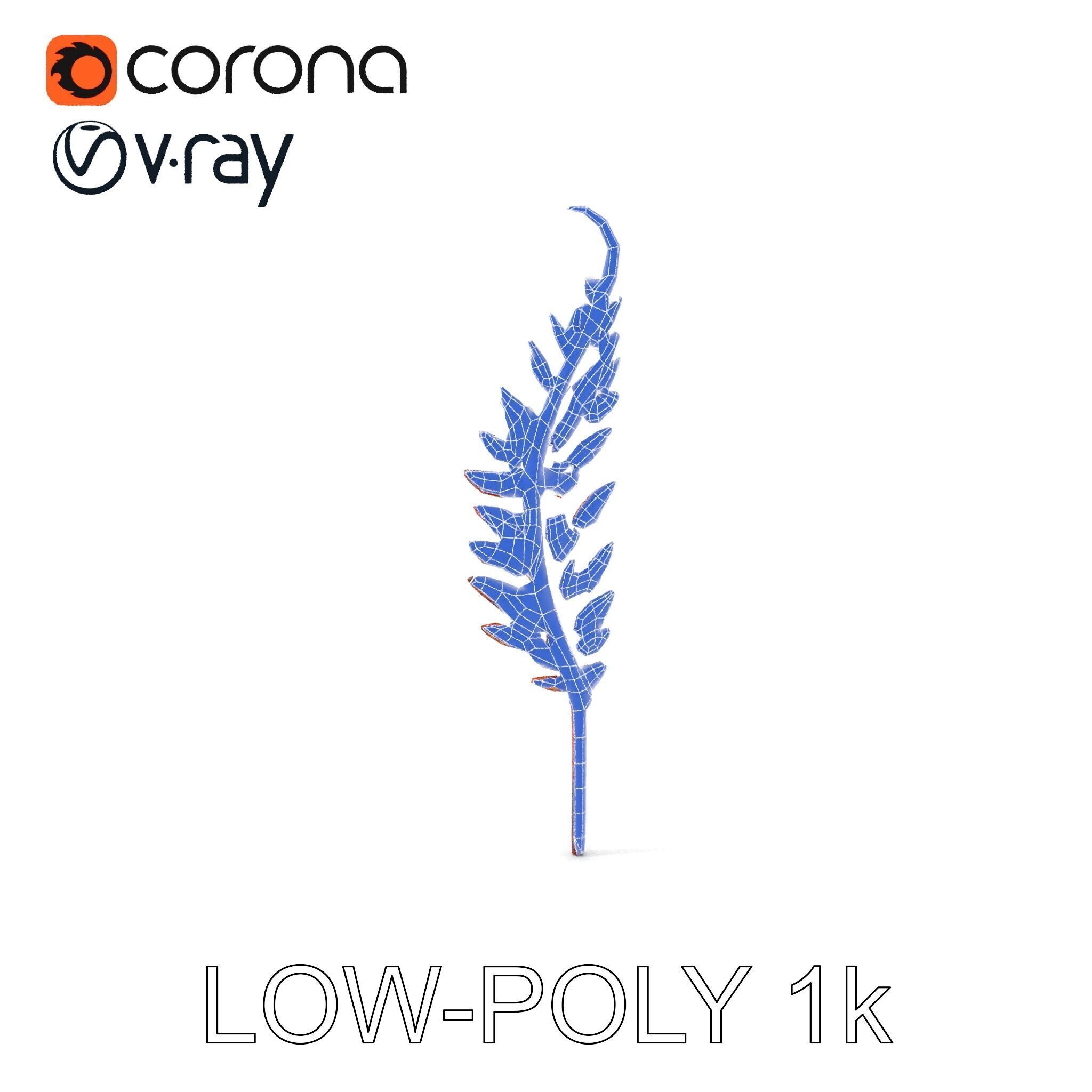 Decorative Metal Fern Leaf Model Pack Low-poly 3D model_20