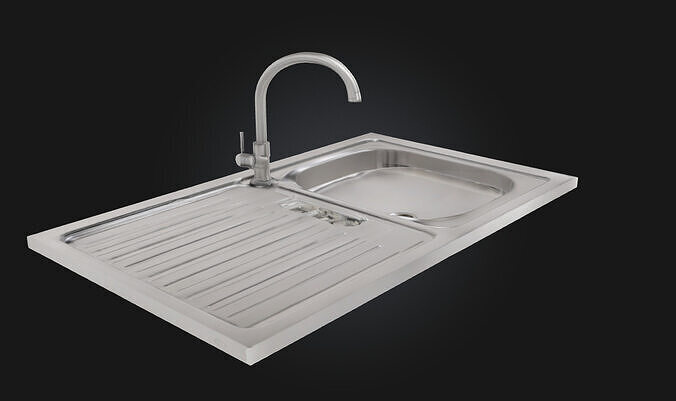 Stainless Steel Kitchen Sink Durable Modern  3D model