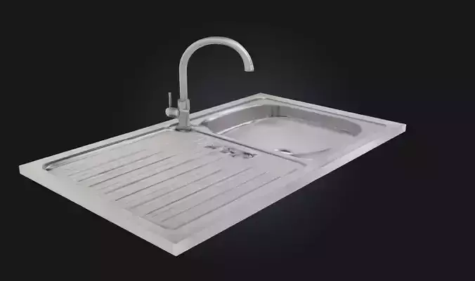 Stainless Steel Kitchen Sink Durable Modern  3D model