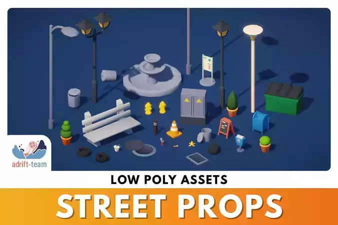 Street Props Pack - Low Poly Assets