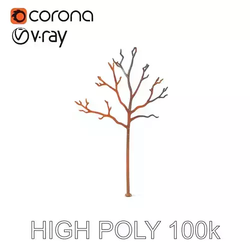 Realistic Winter Tree Branch D Model Pack