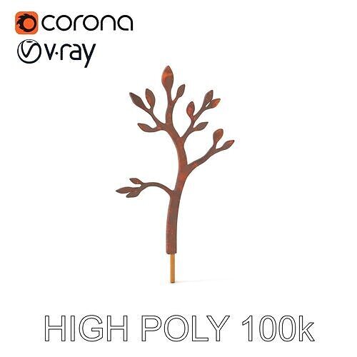Rustic Metal Tree Silhouette Model Pack Low-poly 3D model