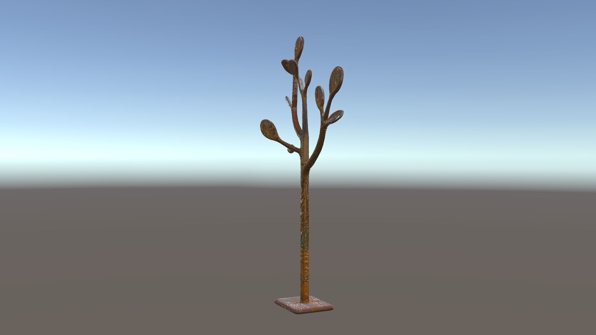 Rustic Metal Tree Coat Rack Model Pack Low-poly 3D model_6