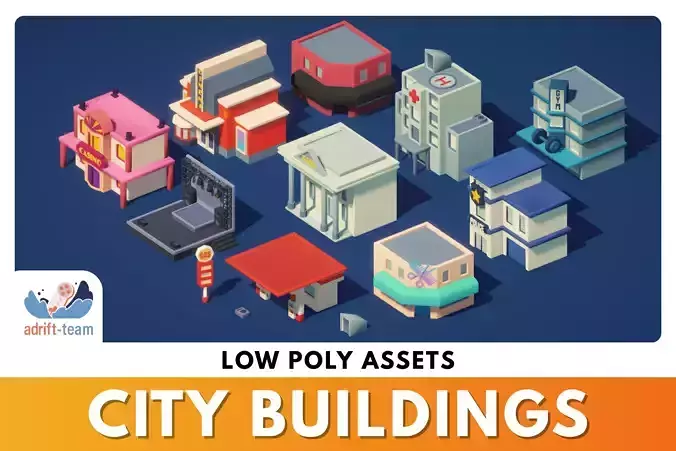 City Buildings Pack - Low Poly Assets
