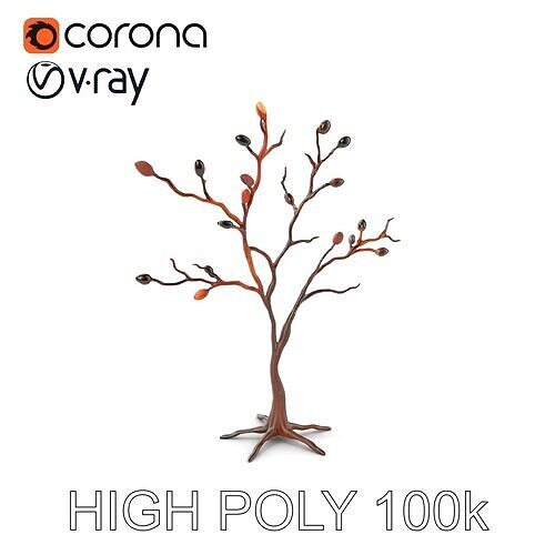 Artistic Tree Sculpture Model Pack Low-poly 3D model