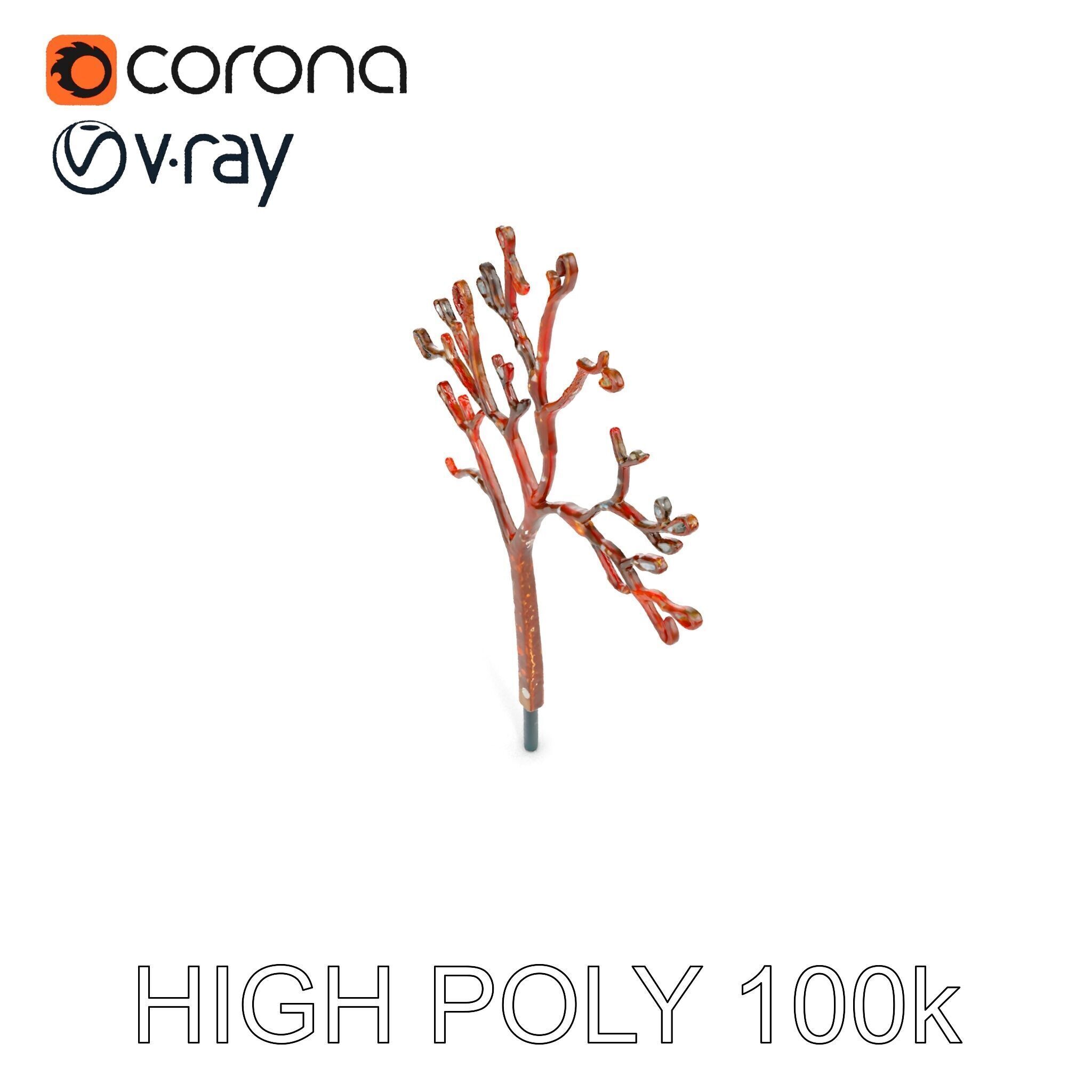 Stylized Tree Branch Model Pack Low-poly 3D model_25