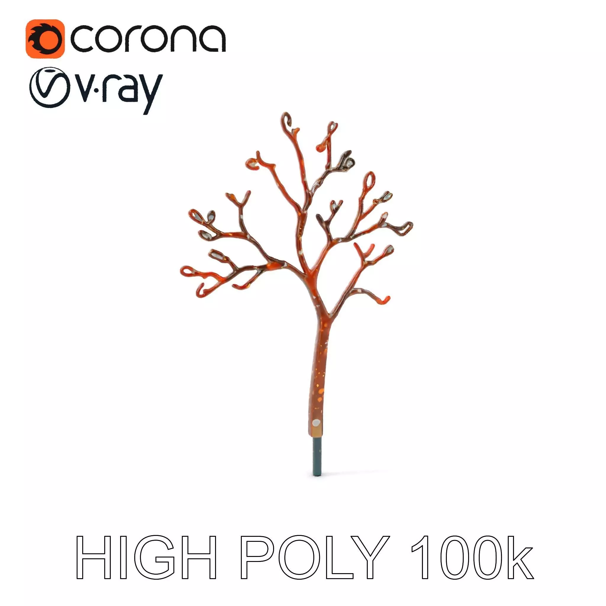 Stylized Tree Branch Model Pack Low-poly 3D model_0