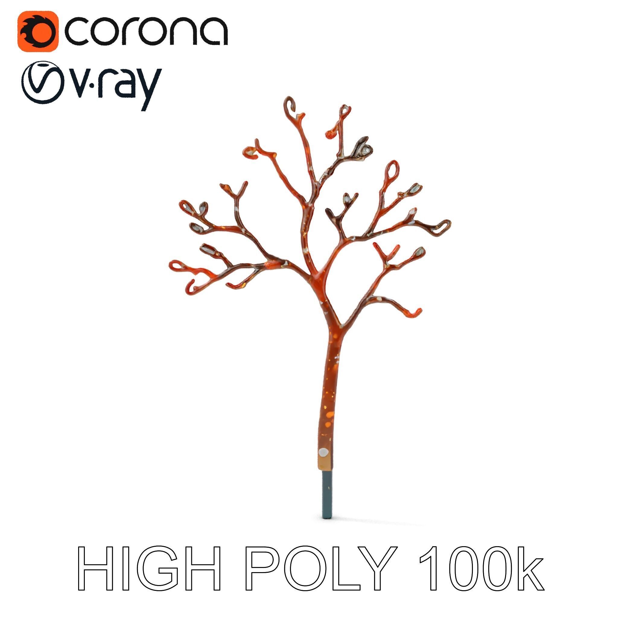 Stylized Tree Branch Model Pack Low-poly 3D model_16