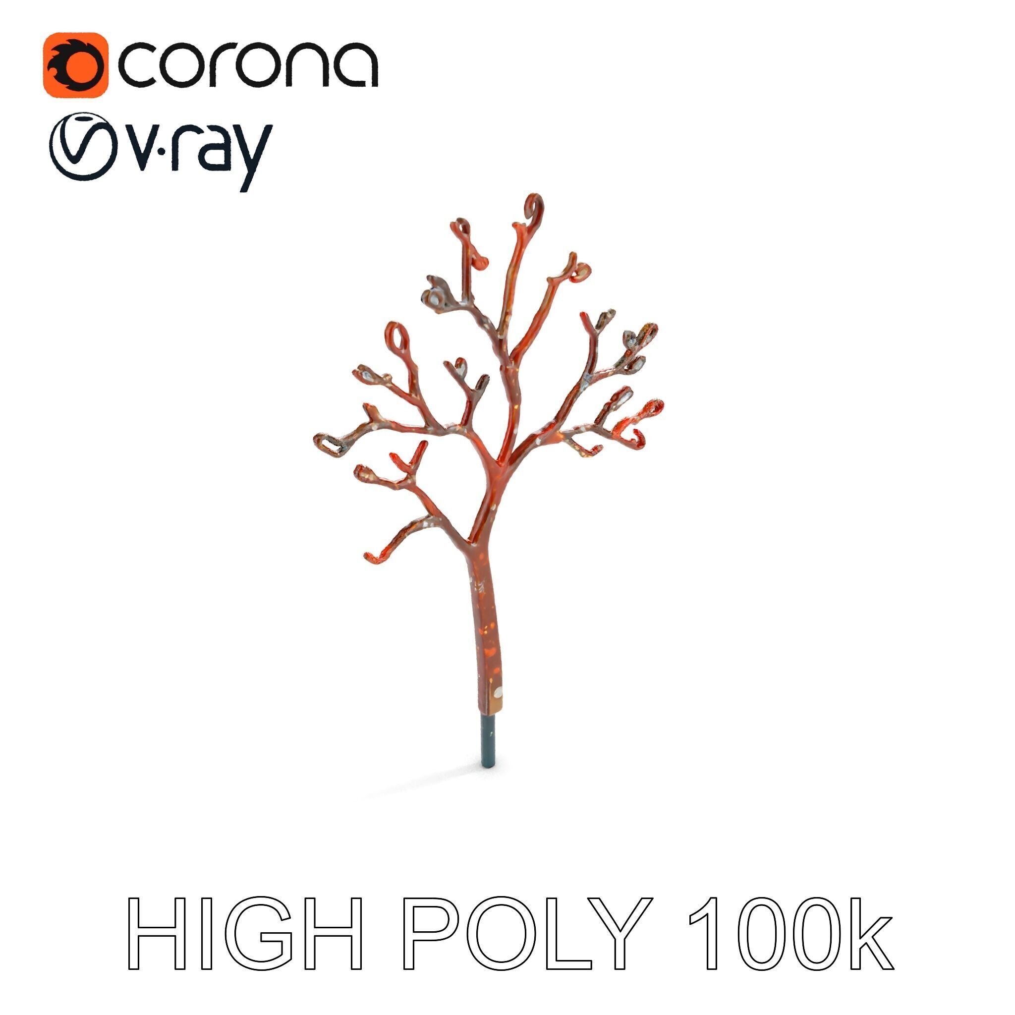 Stylized Tree Branch Model Pack Low-poly 3D model_15