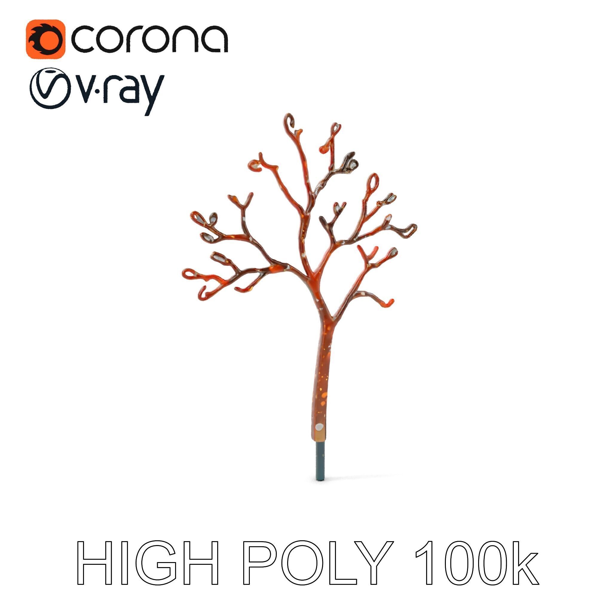 Stylized Tree Branch Model Pack Low-poly 3D model_10