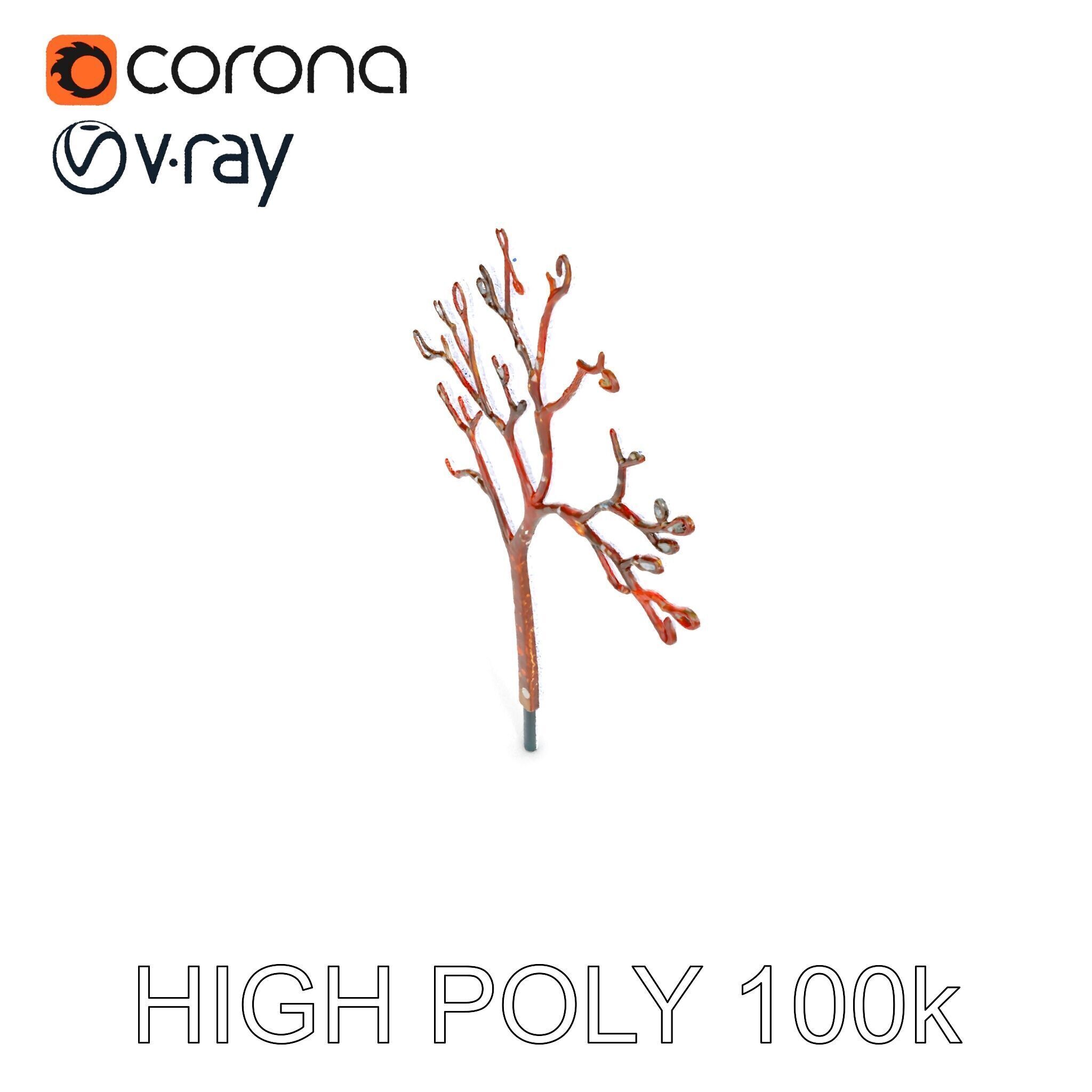 Stylized Tree Branch Model Pack Low-poly 3D model_27