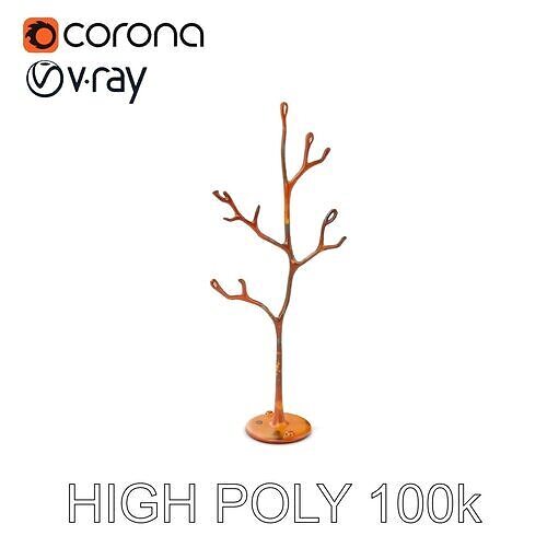 Rustic Metal Tree Model Pack  Accent Decor Stand Low-poly 3D model