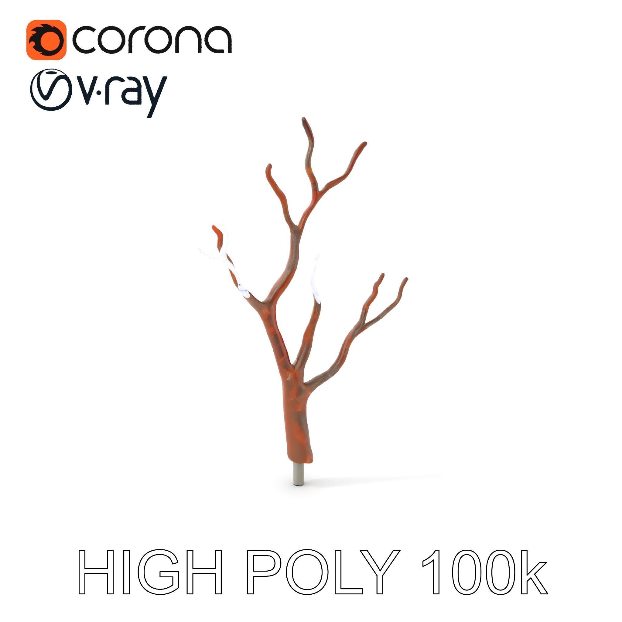 Rustic Tree Branch Model Pack for Natural Environments Low-poly 3D model_32