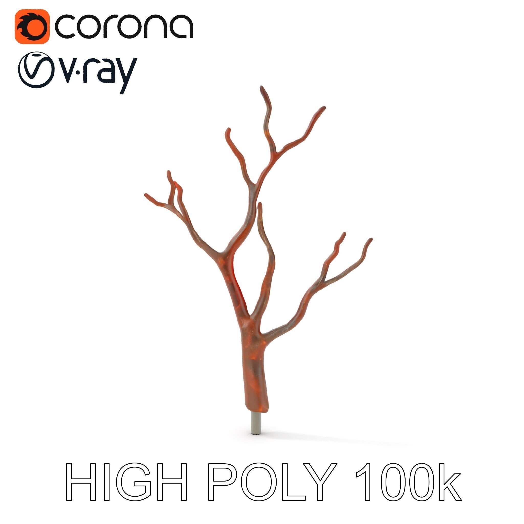 Rustic Tree Branch Model Pack for Natural Environments Low-poly 3D model_22