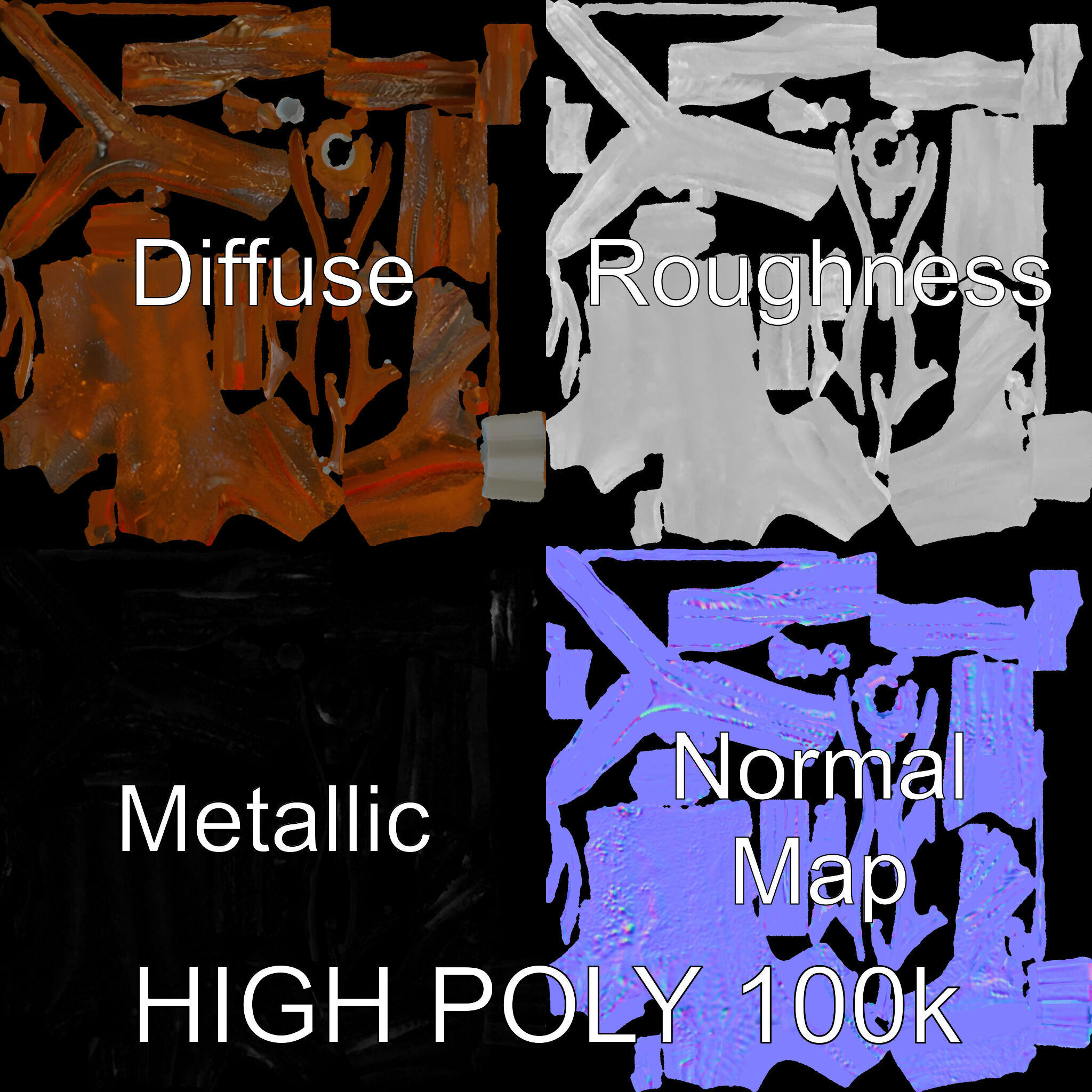 Rustic Tree Branch Model Pack for Natural Environments Low-poly 3D model_4