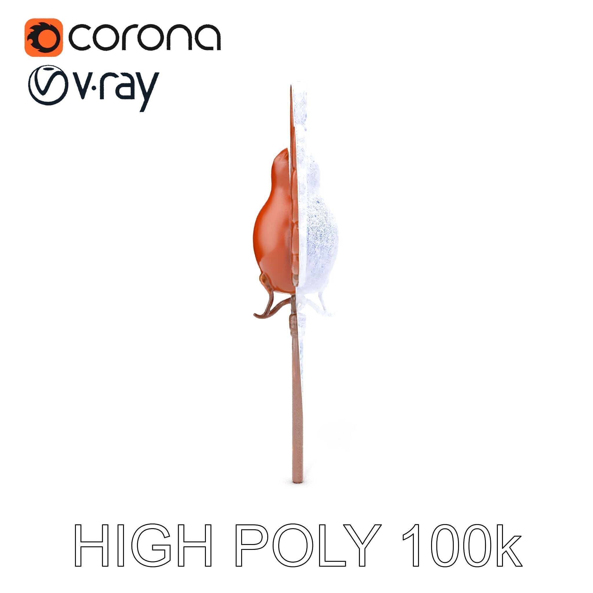 Metallic Bird Sculpture Model Pack Low-poly 3D model_25