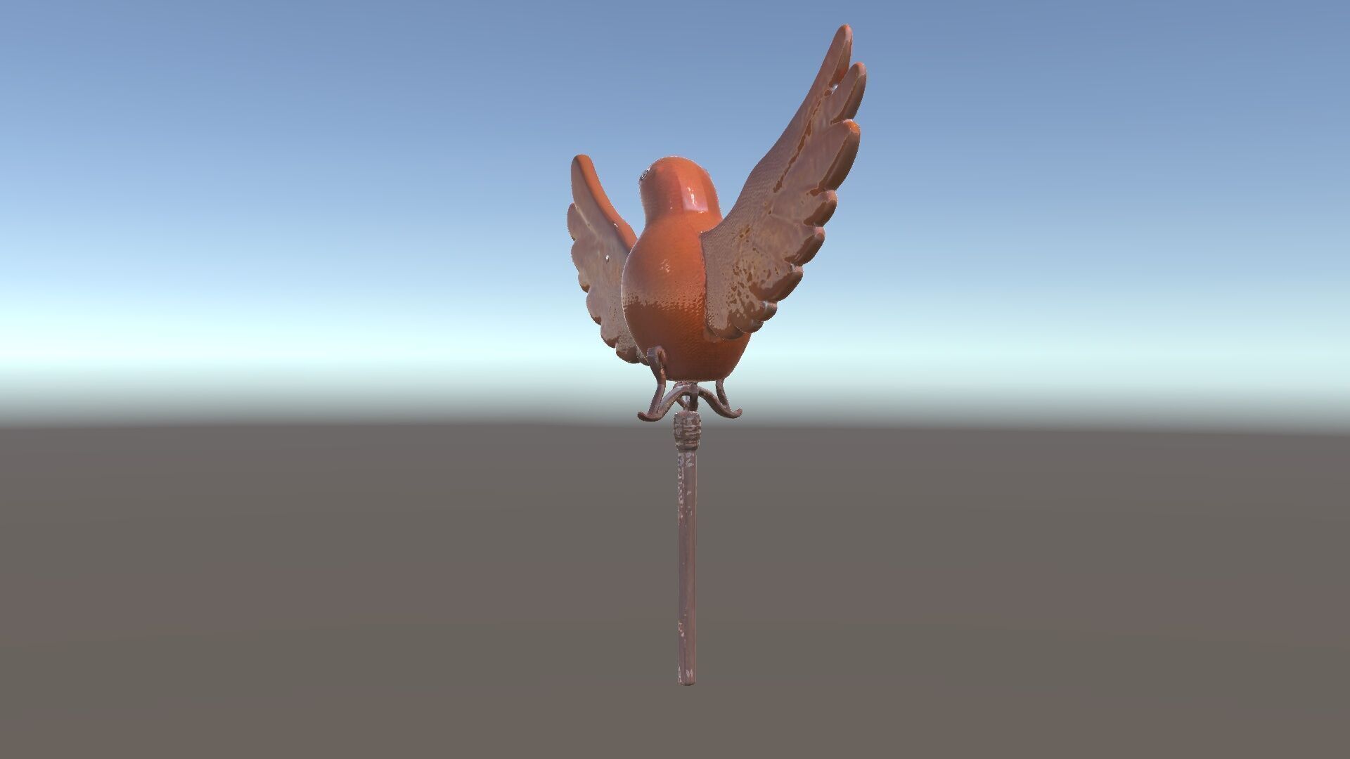 Metallic Bird Sculpture Model Pack Low-poly 3D model_6