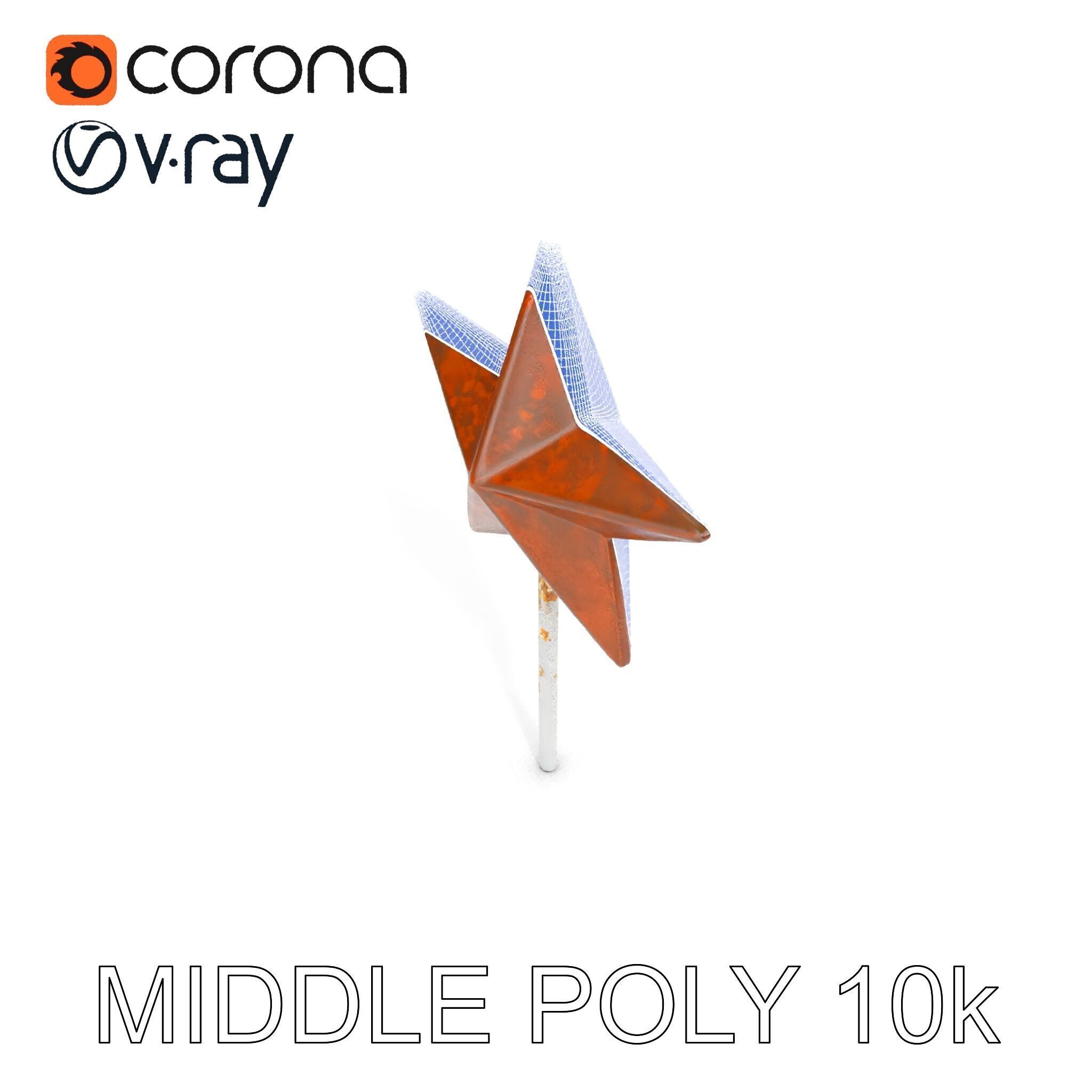 Rustic Star Ornament Model Pack Low-poly 3D model_28