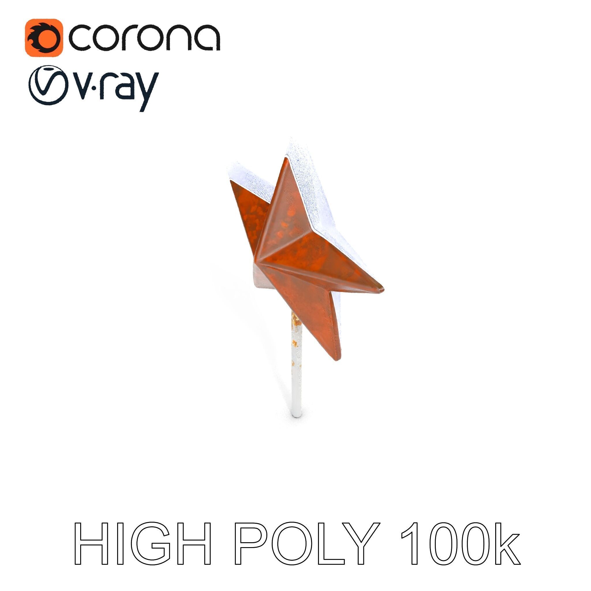 Rustic Star Ornament Model Pack Low-poly 3D model_21