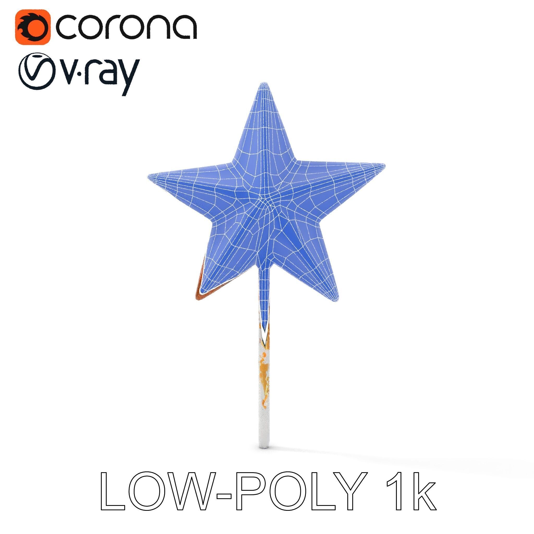 Rustic Star Ornament Model Pack Low-poly 3D model_26