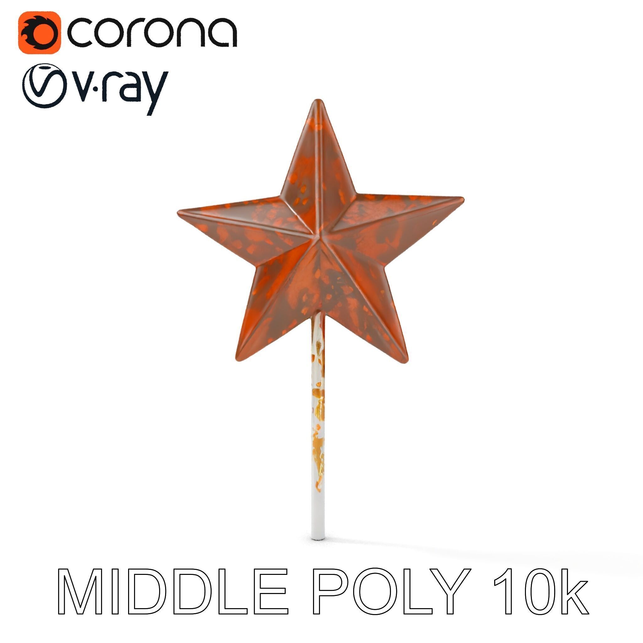 Rustic Star Ornament Model Pack Low-poly 3D model_19