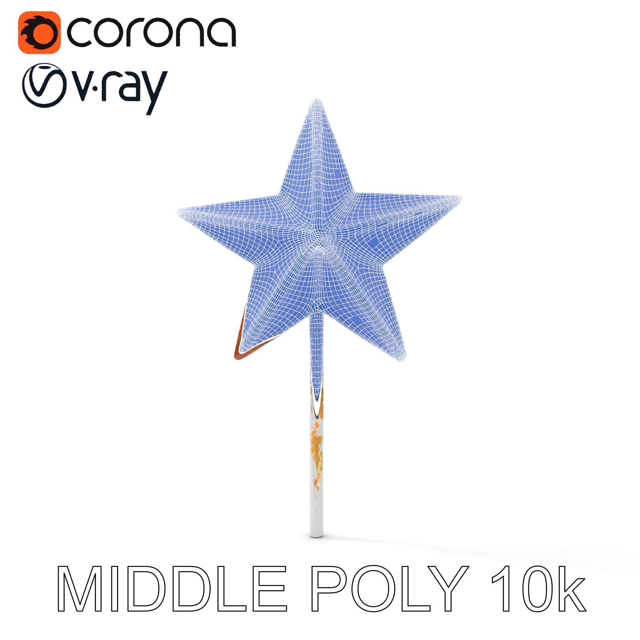 Rustic Star Ornament Model Pack Low-poly 3D model_16