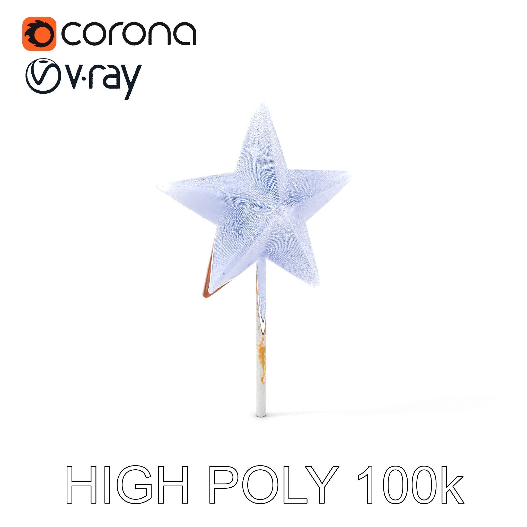 Rustic Star Ornament Model Pack Low-poly 3D model_5