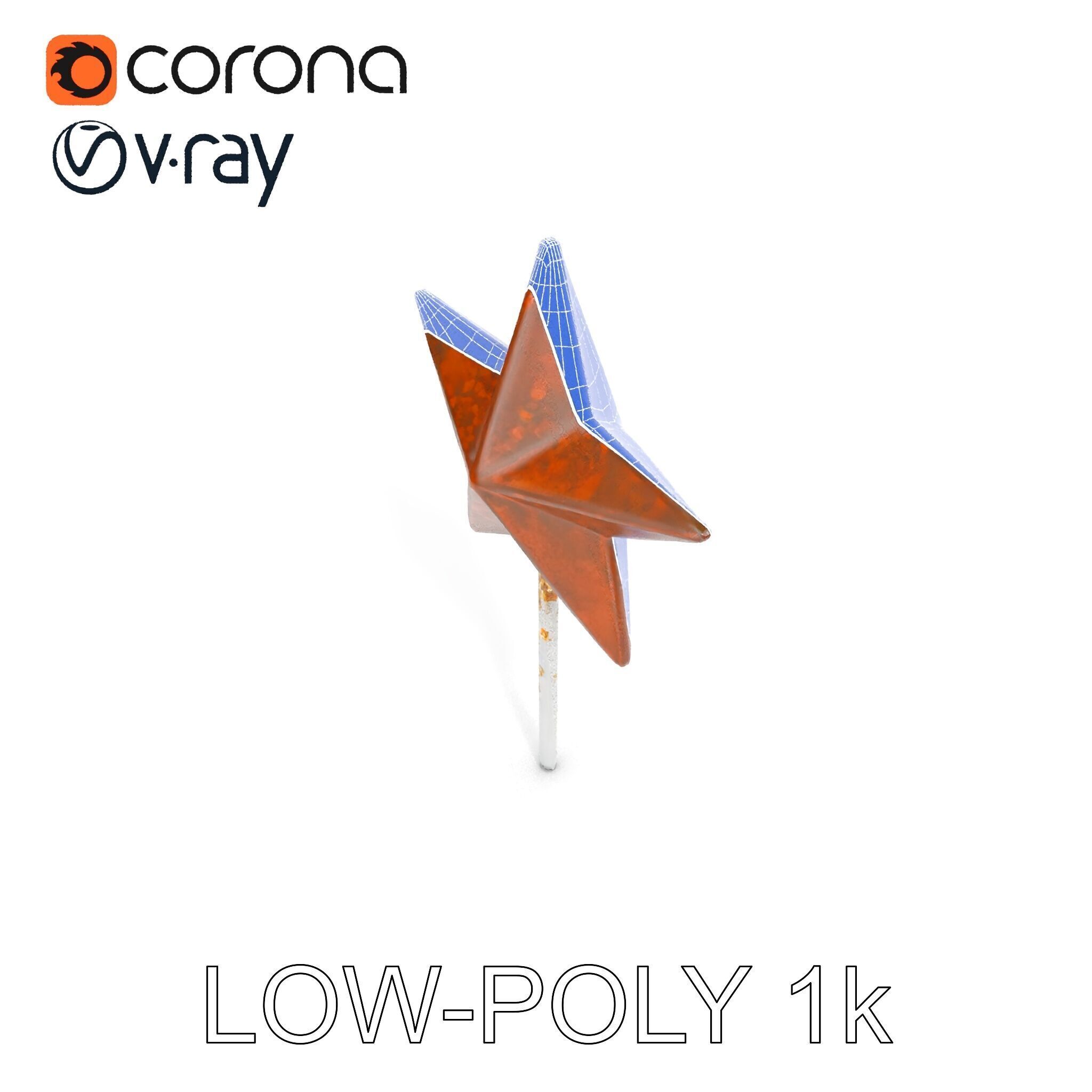 Rustic Star Ornament Model Pack Low-poly 3D model_32