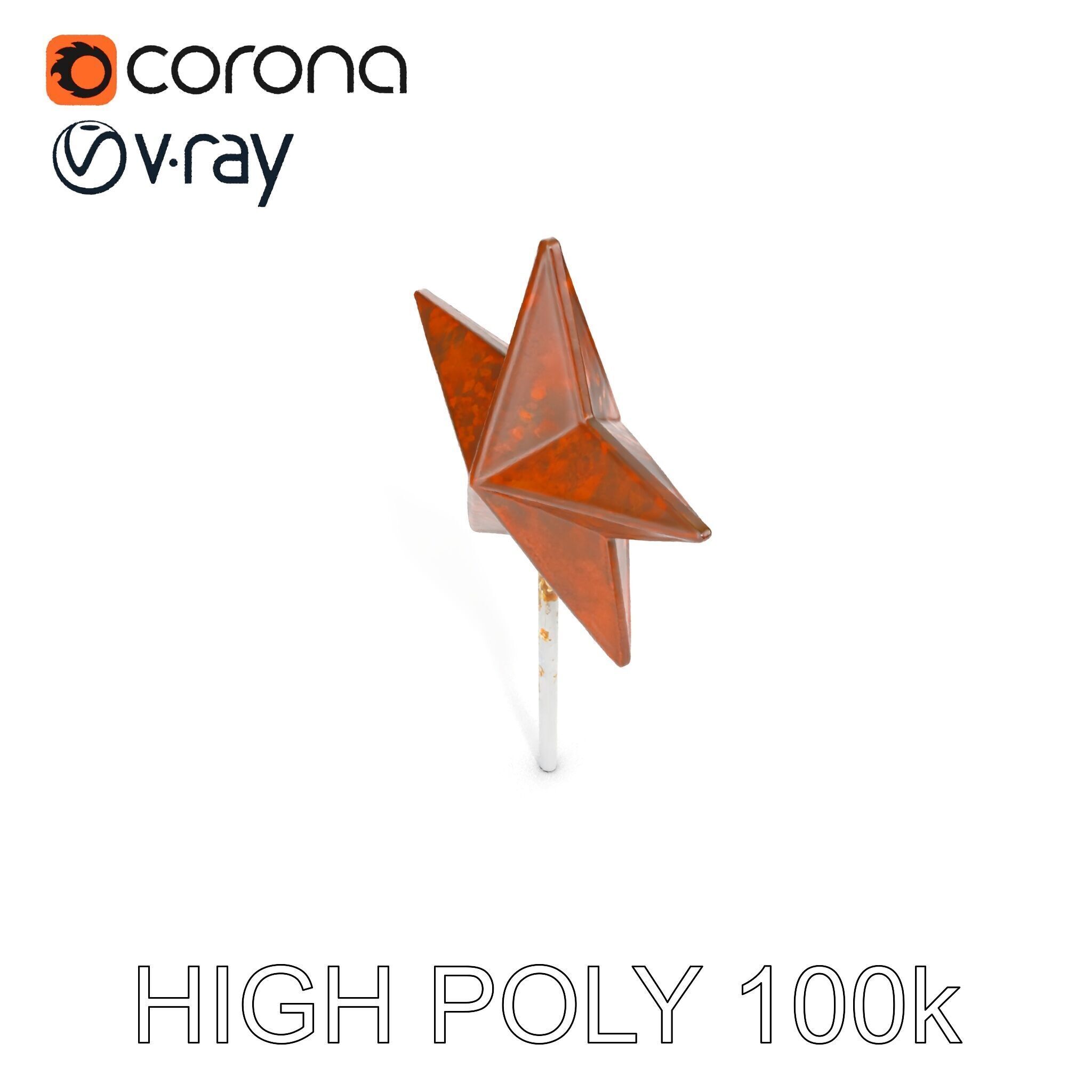 Rustic Star Ornament Model Pack Low-poly 3D model_30