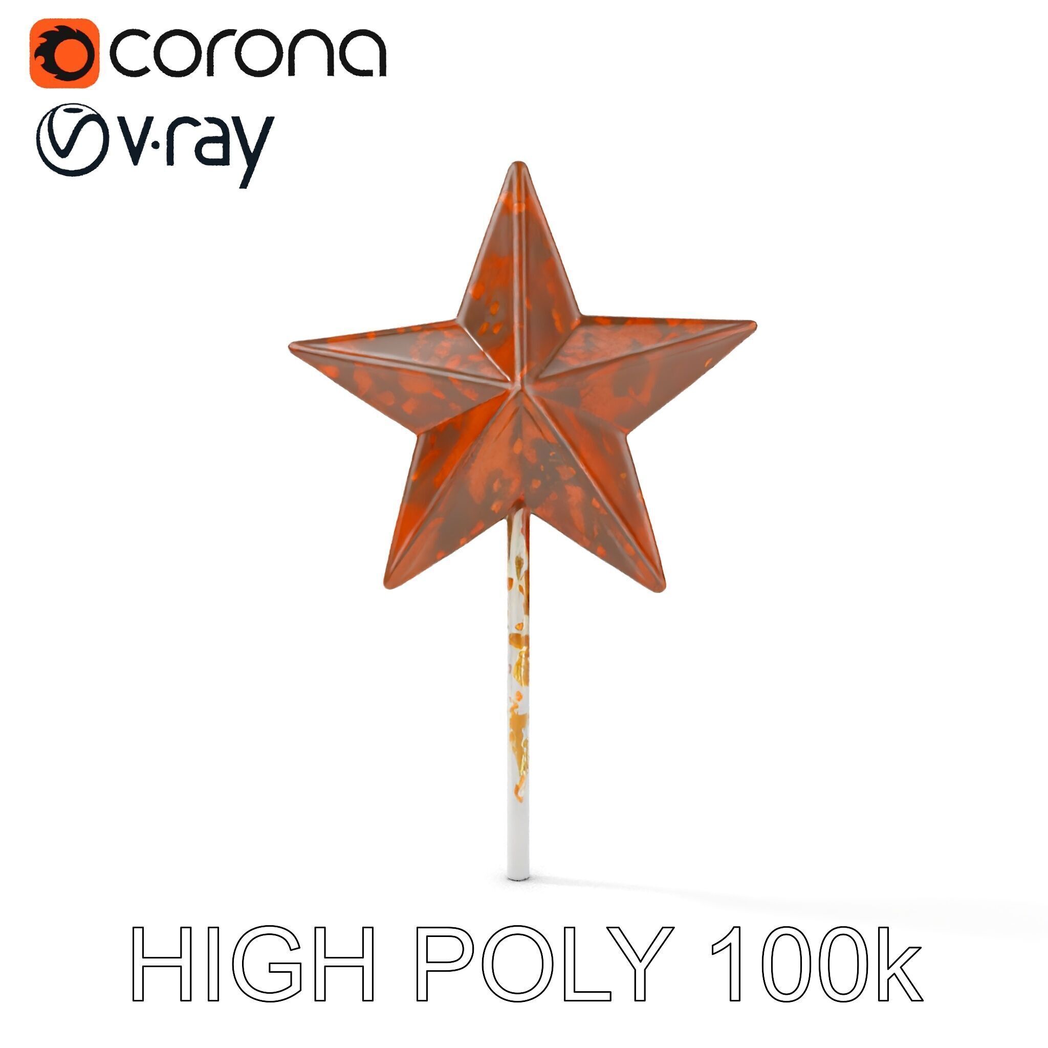 Rustic Star Ornament Model Pack Low-poly 3D model_24