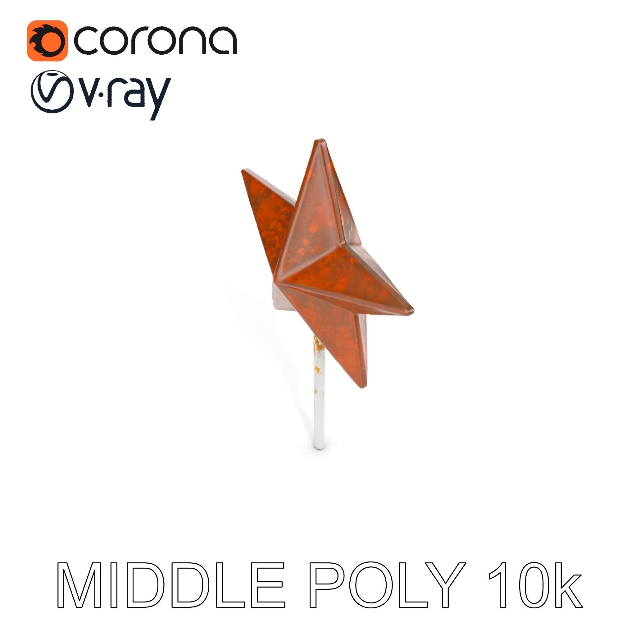 Rustic Star Ornament Model Pack Low-poly 3D model_11