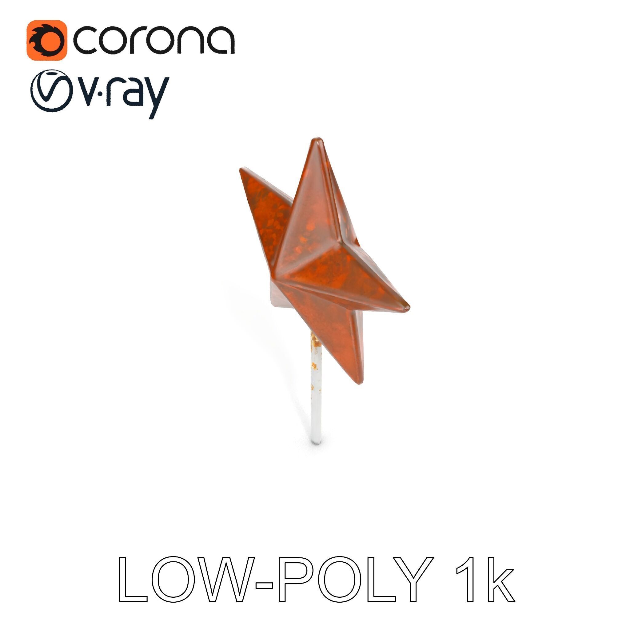 Rustic Star Ornament Model Pack Low-poly 3D model_20