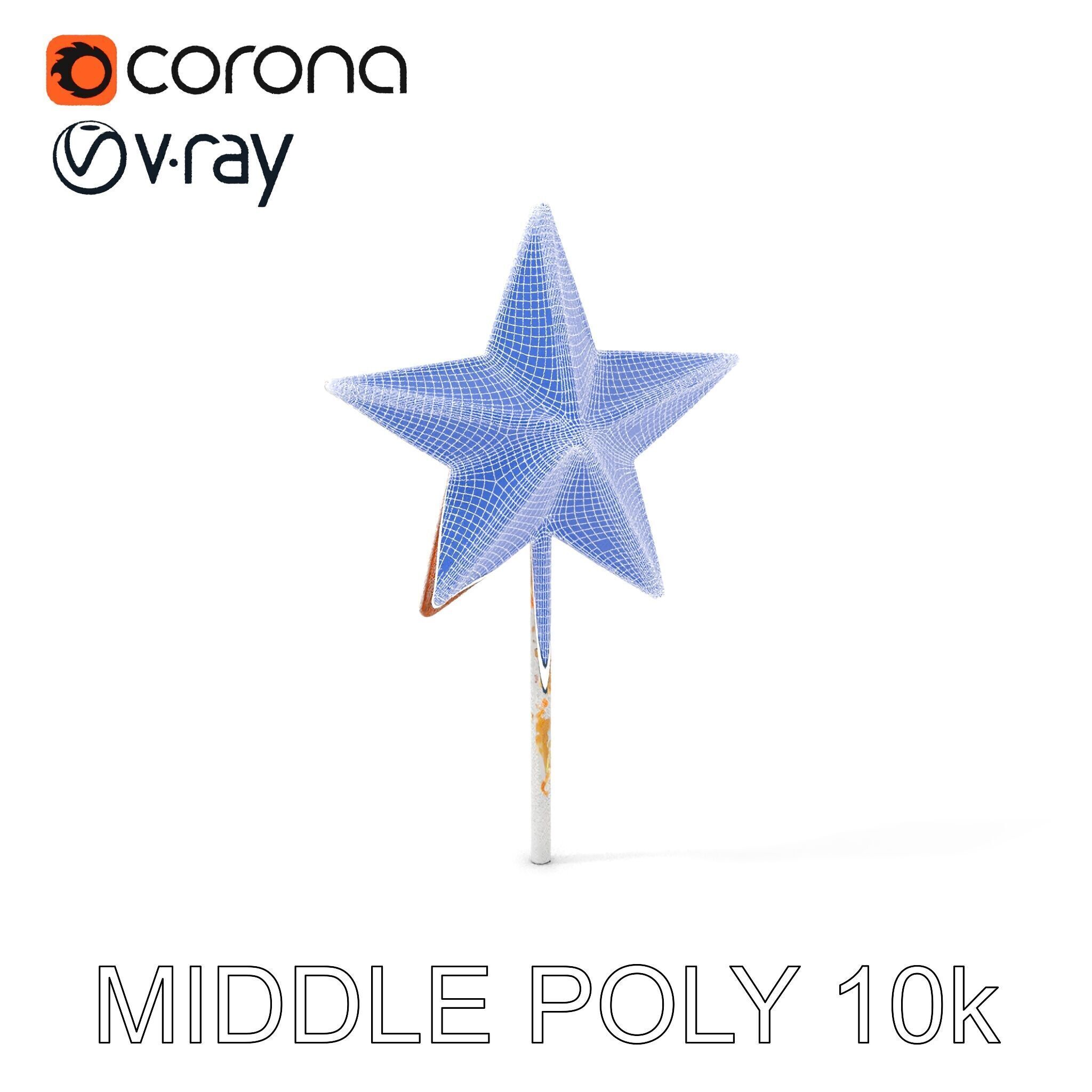 Rustic Star Ornament Model Pack Low-poly 3D model_25