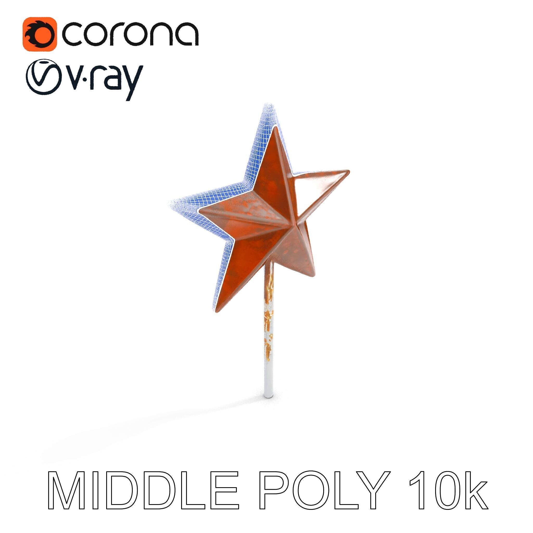 Rustic Star Ornament Model Pack Low-poly 3D model_31