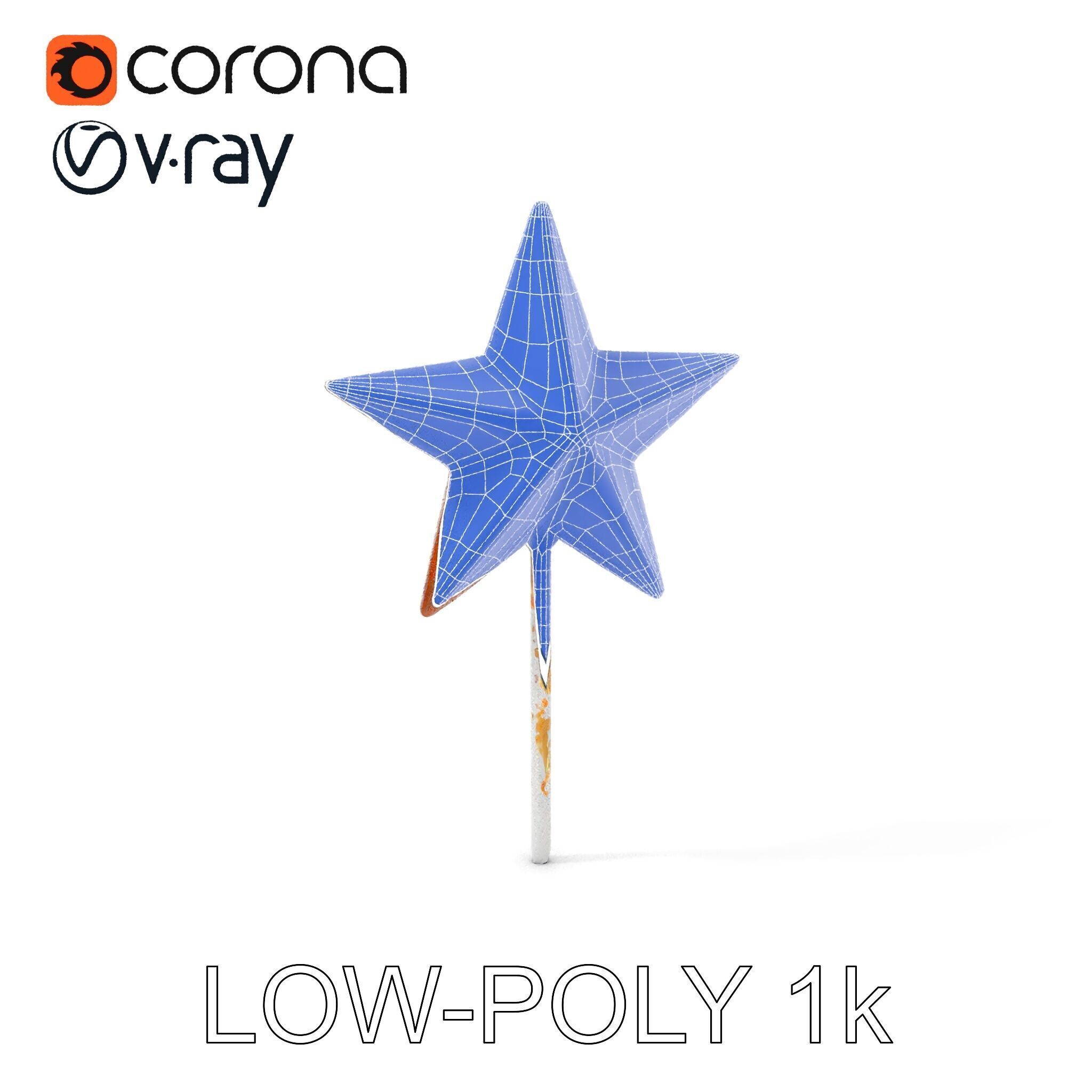 Rustic Star Ornament Model Pack Low-poly 3D model_17