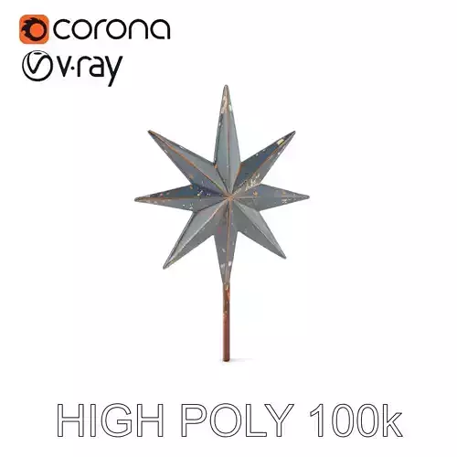 Vintage Metal Star Ornament Model Pack