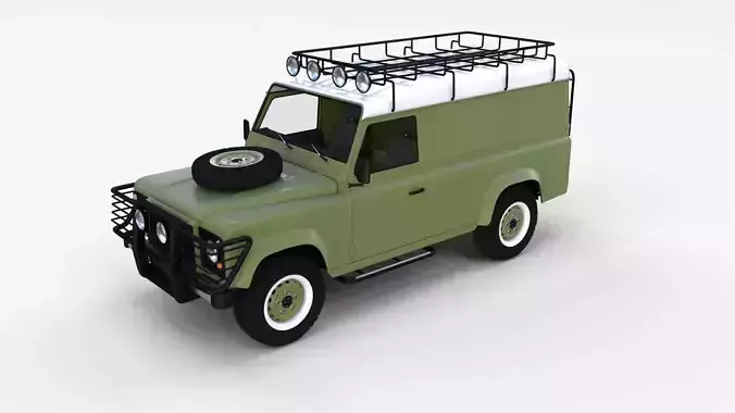 Land Rover Defender 110 Hard Top w interior rev 3D model
