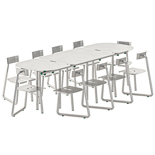 steel table and chair 3D model
